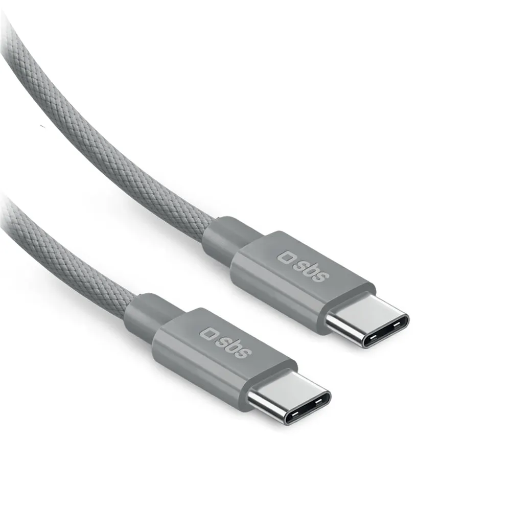 SBS Braided USB-C -kaapeli, 240 W, 2 m, vihre&auml;
