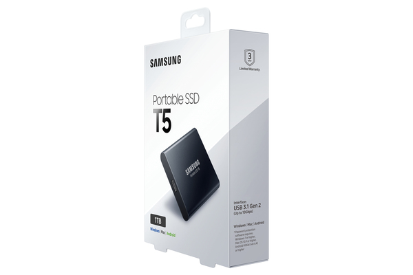 Samsung T5 1 Tt -ulkoinen SSD, Musta