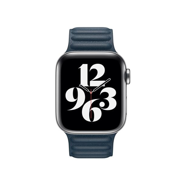 40mm Baltic Blue Leather Link - Small
