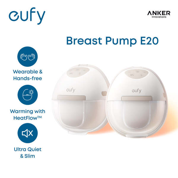 Anker Eufy E20 Wearable Breast Pump - White - 147.87 ml