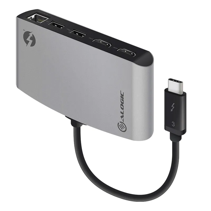 ALOGIC ThunderBolt 3 Dual Display Port Portable Docking Station with 4K
