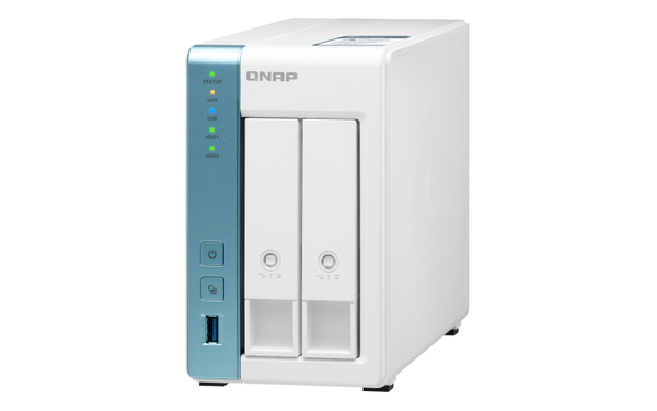 Qnap TS-231P3-4G, 2x h&aring;rdiskplatser - NAS-server