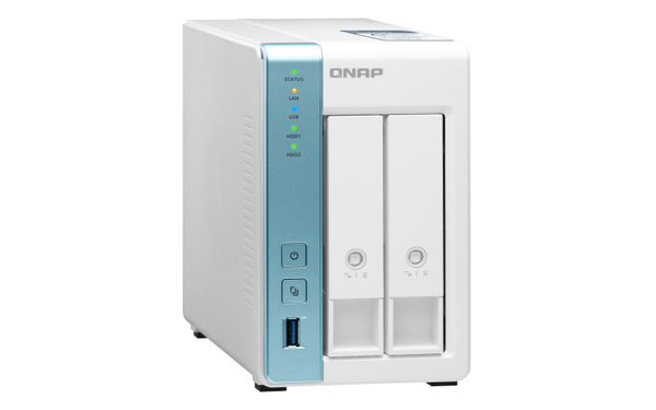 Qnap TS-231P3-4G, 2x h&aring;rdiskplatser - NAS-server