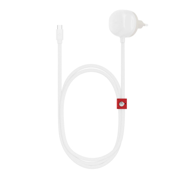 TWELVE SOUTH PowerCord - 1.2 meter 30 watt USB-C Charger with EU Plug, White/Dune