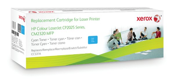 Xerox - Sinivihre&auml; - v&auml;riainekasetti (vastaavuus: HP CC531A) malleihin HP Color LaserJet CM2320fxi, CM2320n, CM2320nf, CP2025, CP2025dn, CP2025n, CP2025x