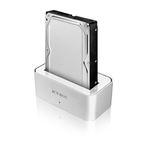 ICY BOX, USB3 suoratelakka 2,5" &amp; 3,5" SATA-levyille, hopea