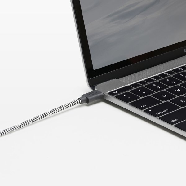 Native Union Belt Cable USB-C - USB-C -kaapeli, 2,4 m, Zebra