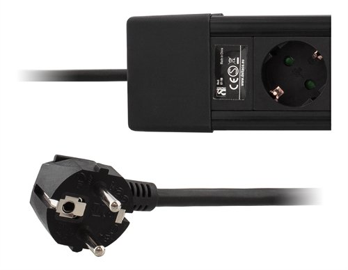 Deltaco GT-198 8 outlets Power Strip, 3m, Black