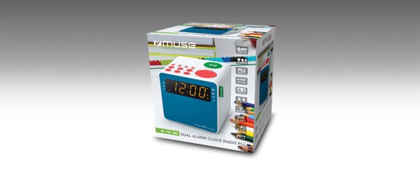 Muse M-187 MC - children's clock radio, FM/Dual Alarm/Multi Color