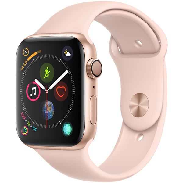 Apple&nbsp;Watch Series&nbsp;4, 44mm Gold Aluminum Case with Pink Sand Sport Band