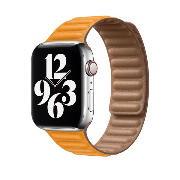 Apple Watch 44mm - l&auml;derl&auml;nk, California Poppy (M/L)