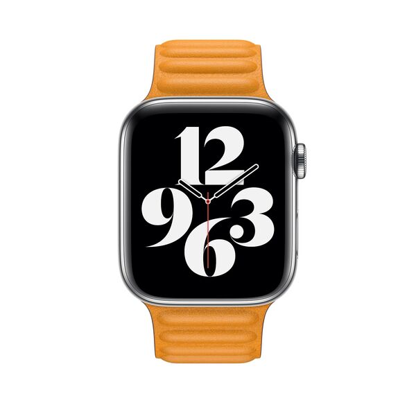 Apple Watch 44mm - l&auml;derl&auml;nk, California Poppy (M/L)