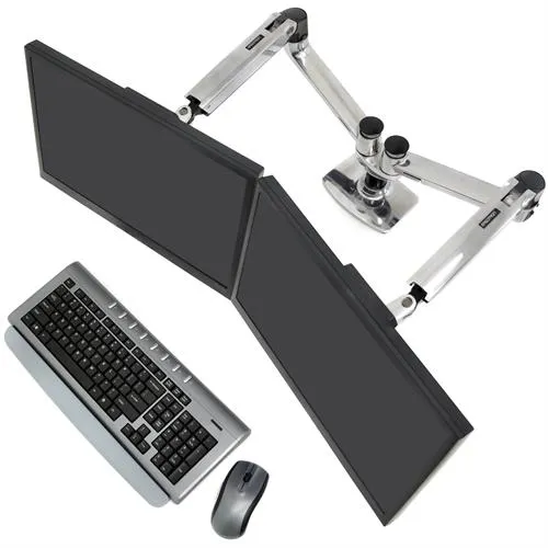 Ergotron LX Side-by-side Dual arm polished aluminium