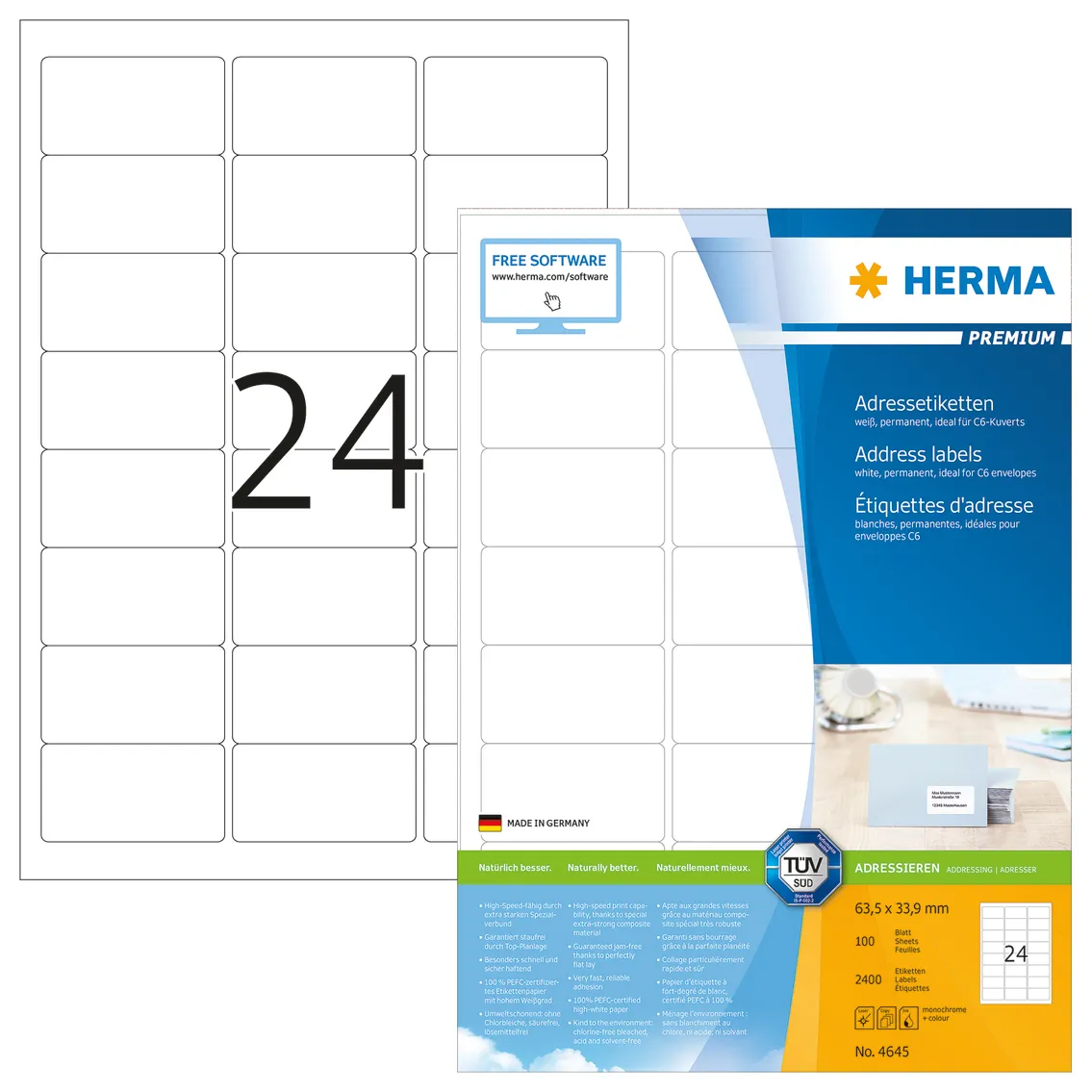 Herma label Premium 63,5x33,9 (2400)