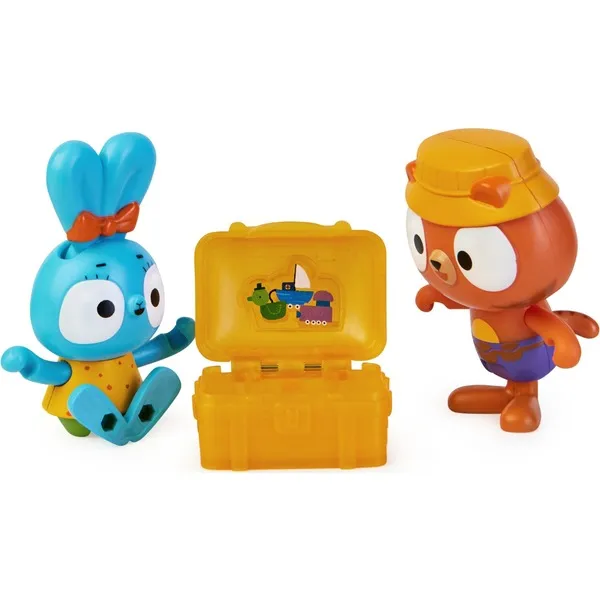 Spin Master Brave Bunnies - Treasure hunt with Boo rabbit and tiger, toy figure (with 2 action figures and 1 treasure chest as accessories, toys for children fr