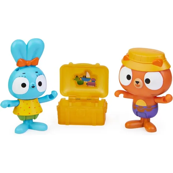 Spin Master Brave Bunnies - Treasure hunt with Boo rabbit and tiger, toy figure (with 2 action figures and 1 treasure chest as accessories, toys for children fr