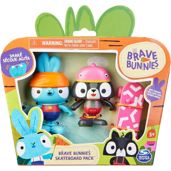Spin Master Brave Bunnies - Treasure hunt with Boo rabbit and tiger, toy figure (with 2 action figures and 1 treasure chest as accessories, toys for children fr