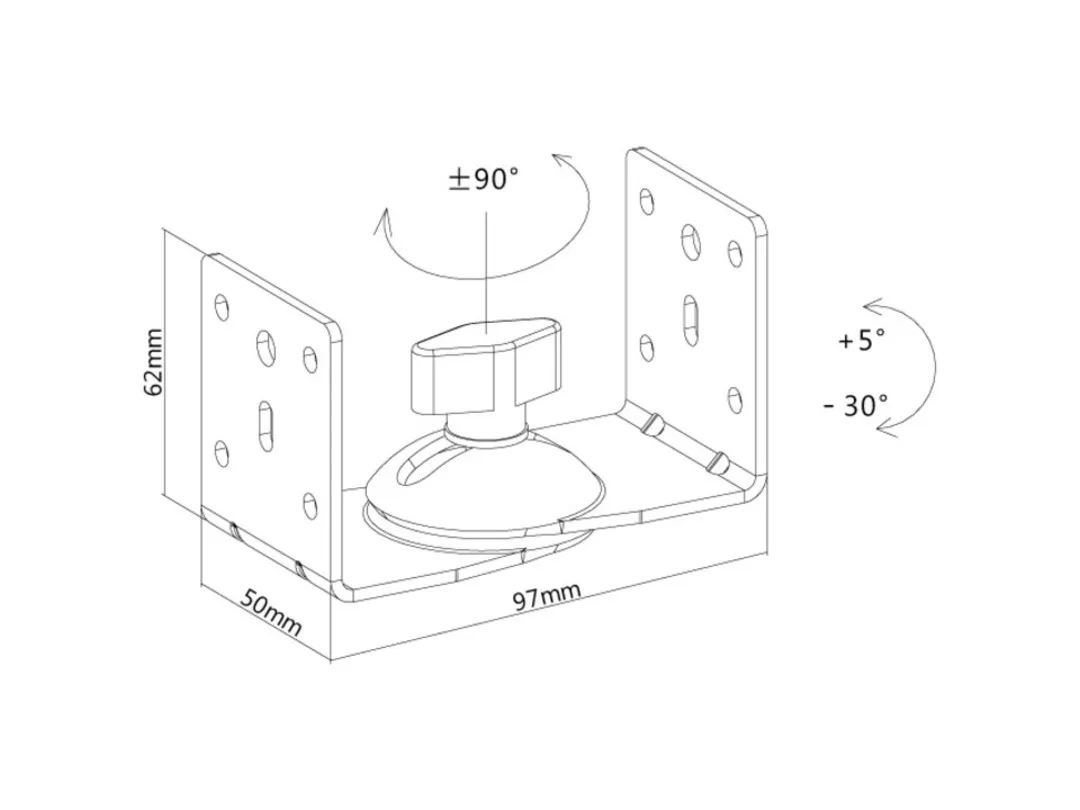 Multibrackets M Speaker mount - Asennuspakkaus (kaiutinasennus) tuotteelle kuuloke(kuulokkeet) - valkoinen - sein&auml;lle asennettava