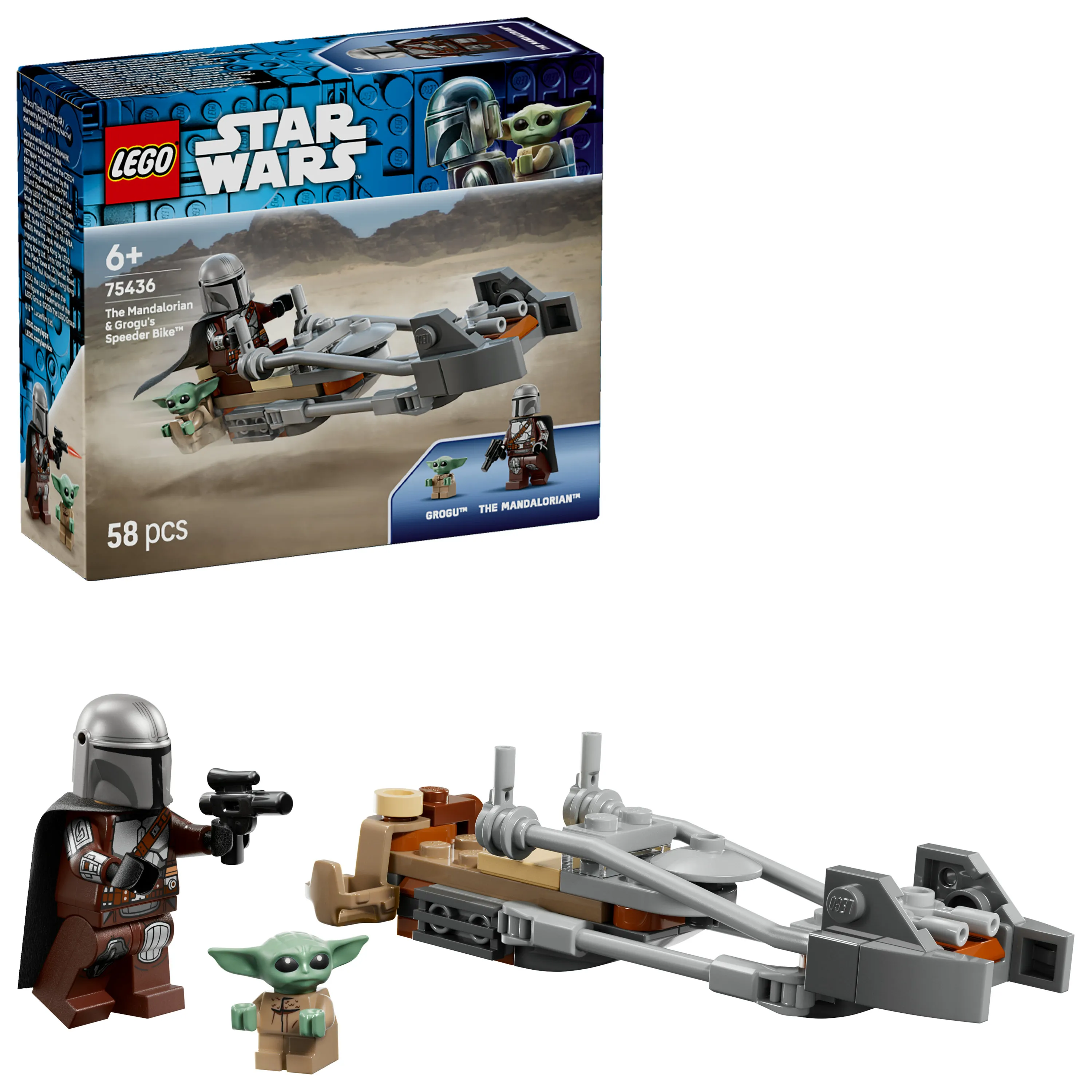 LEGO Star Wars Mandalorian och Grogu Speeder Bike 75436