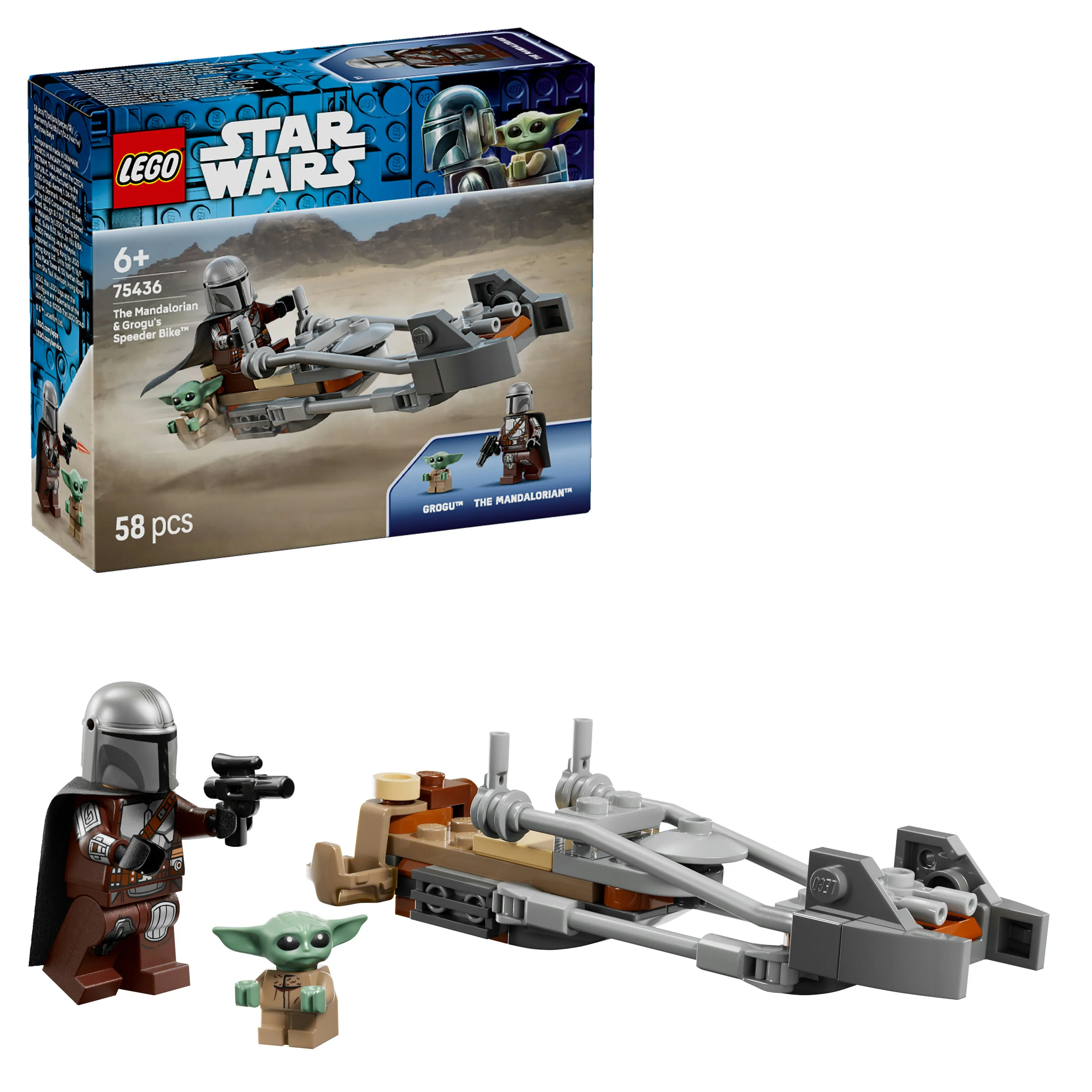 LEGO Star Wars Mandalorian och Grogu Speeder Bike 75436
