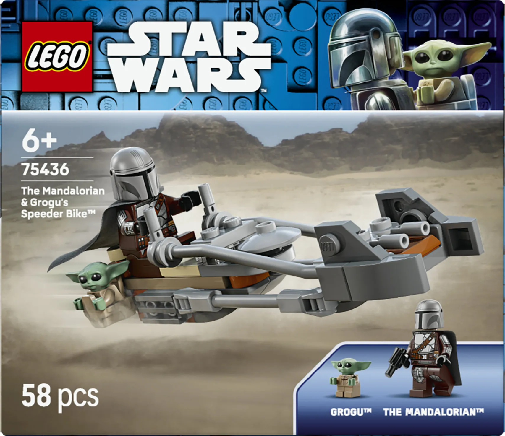 LEGO Star Wars Mandalorian och Grogu Speeder Bike 75436