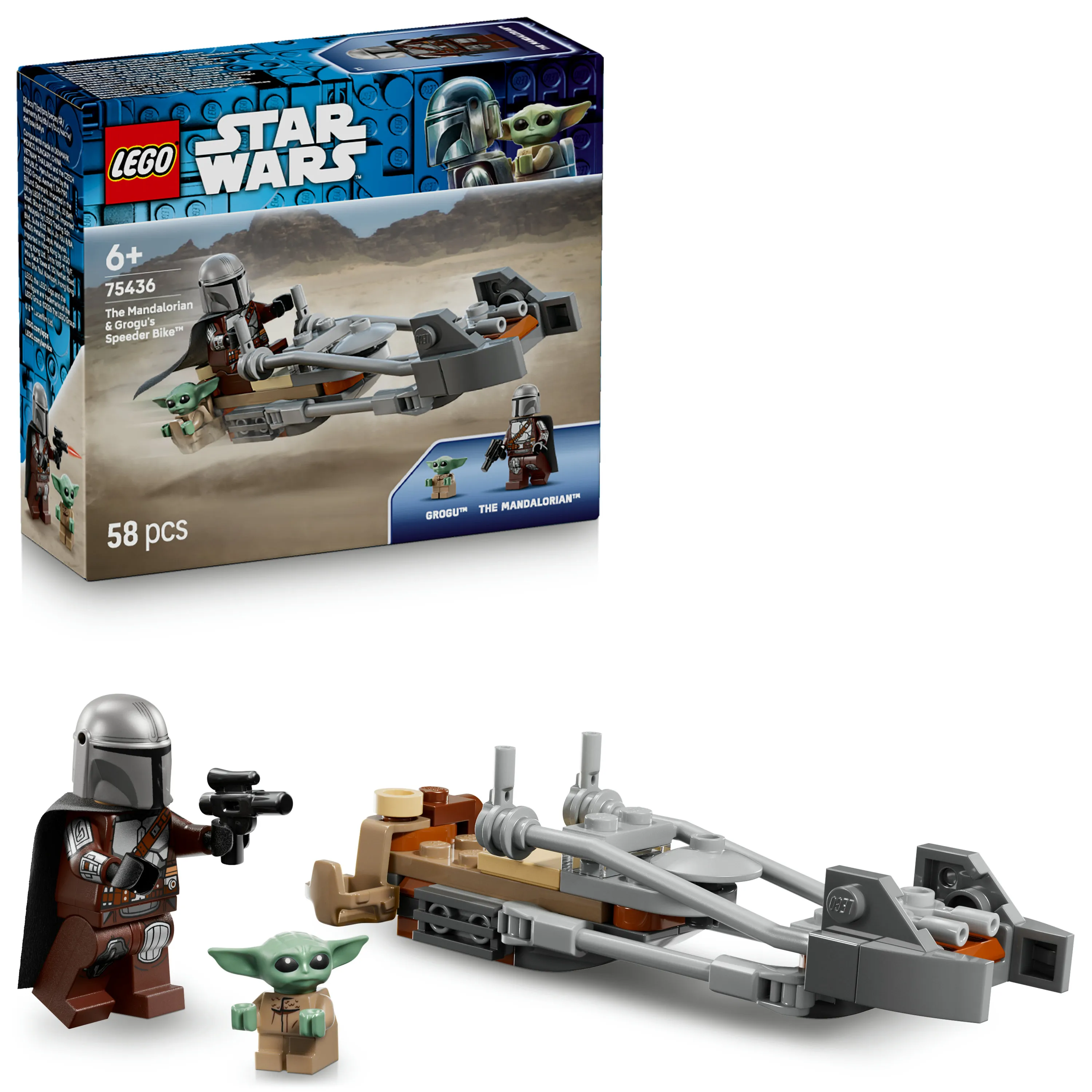 LEGO Star Wars Mandalorian och Grogu Speeder Bike 75436