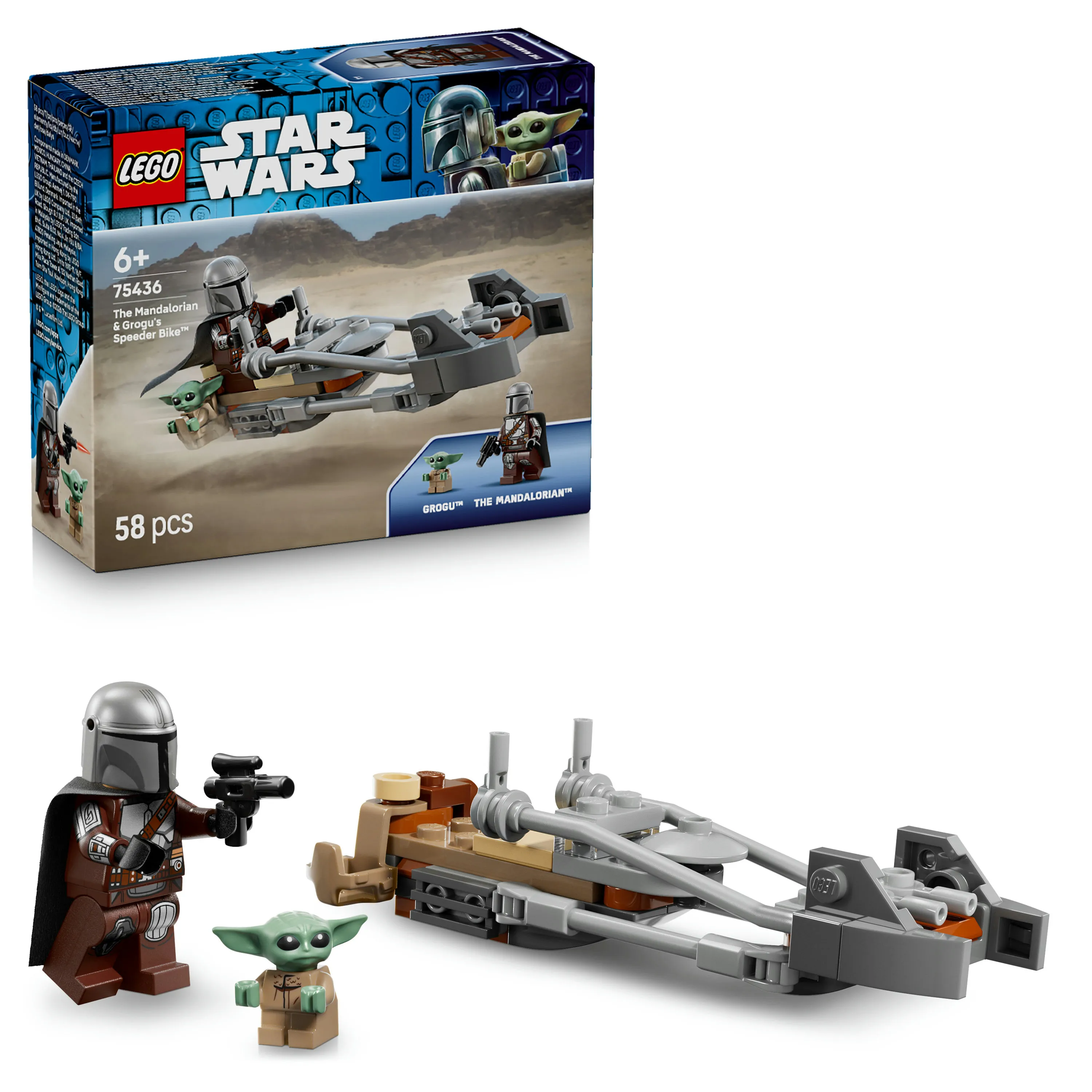 LEGO Star Wars Mandalorian och Grogu Speeder Bike 75436