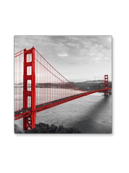 Beurer GS215 San Francisco badrumsv&aring;g i glas, 180 kg, vit