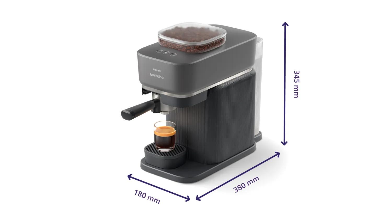 Philips Baristina BAR300/60 Manual Espresso Machine, Black