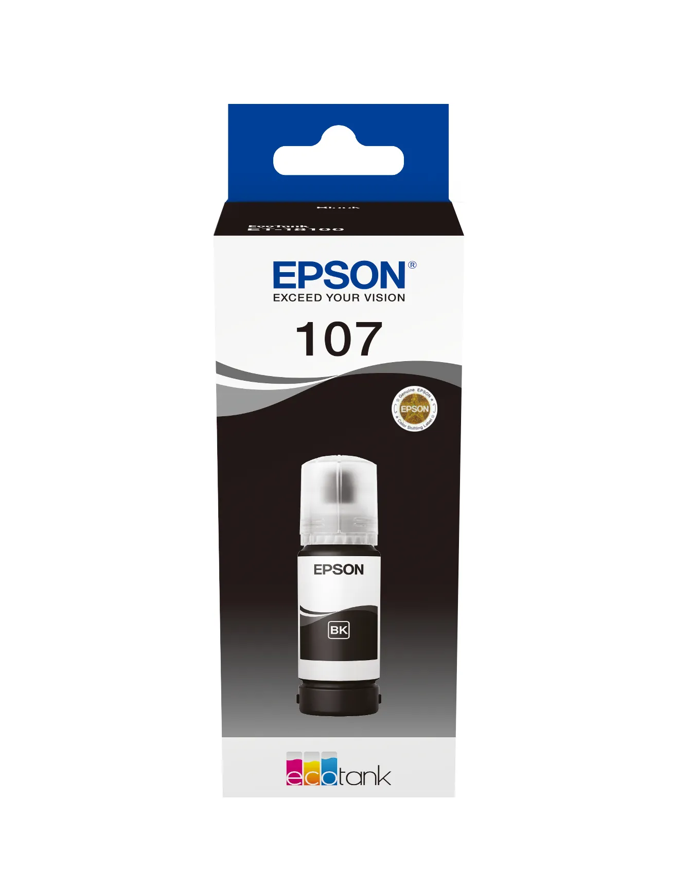 EPSON 107 EcoTank -mustepullo, 70 ml, musta