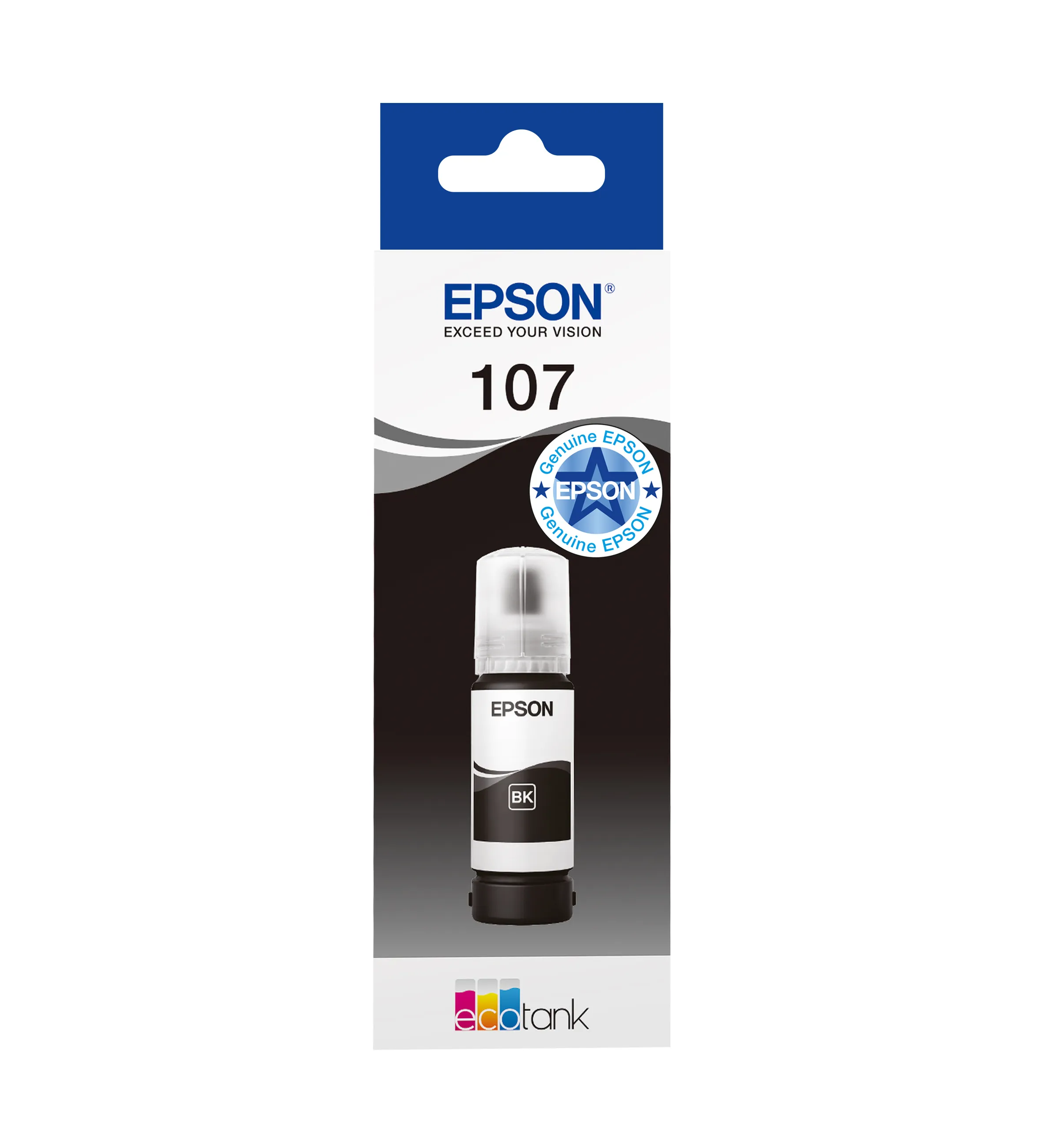 EPSON 107 EcoTank bl&auml;ckflaska, 70 ml, svart