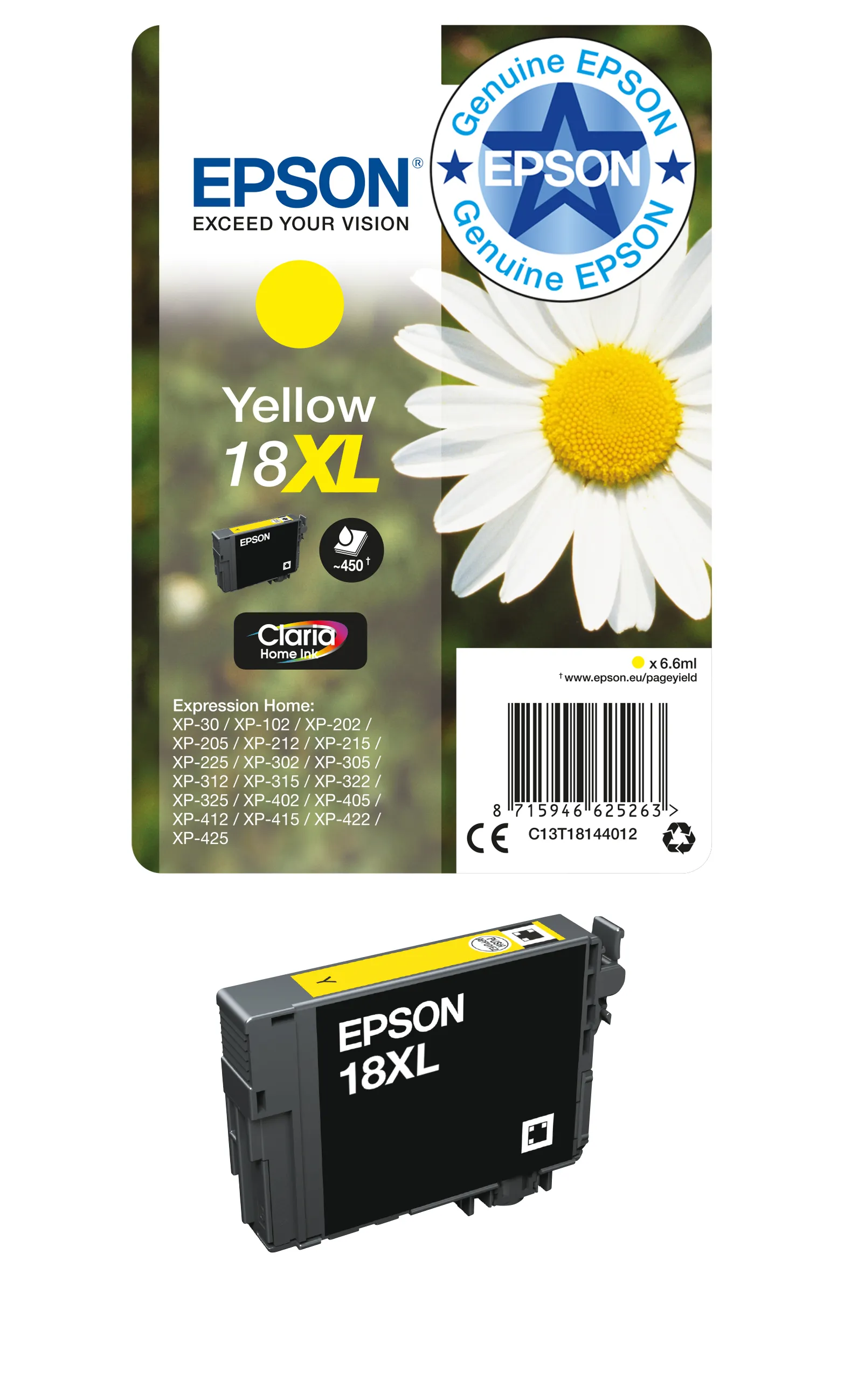 Epson 18 bl&auml;ckpatron, 5.2 ml, svart