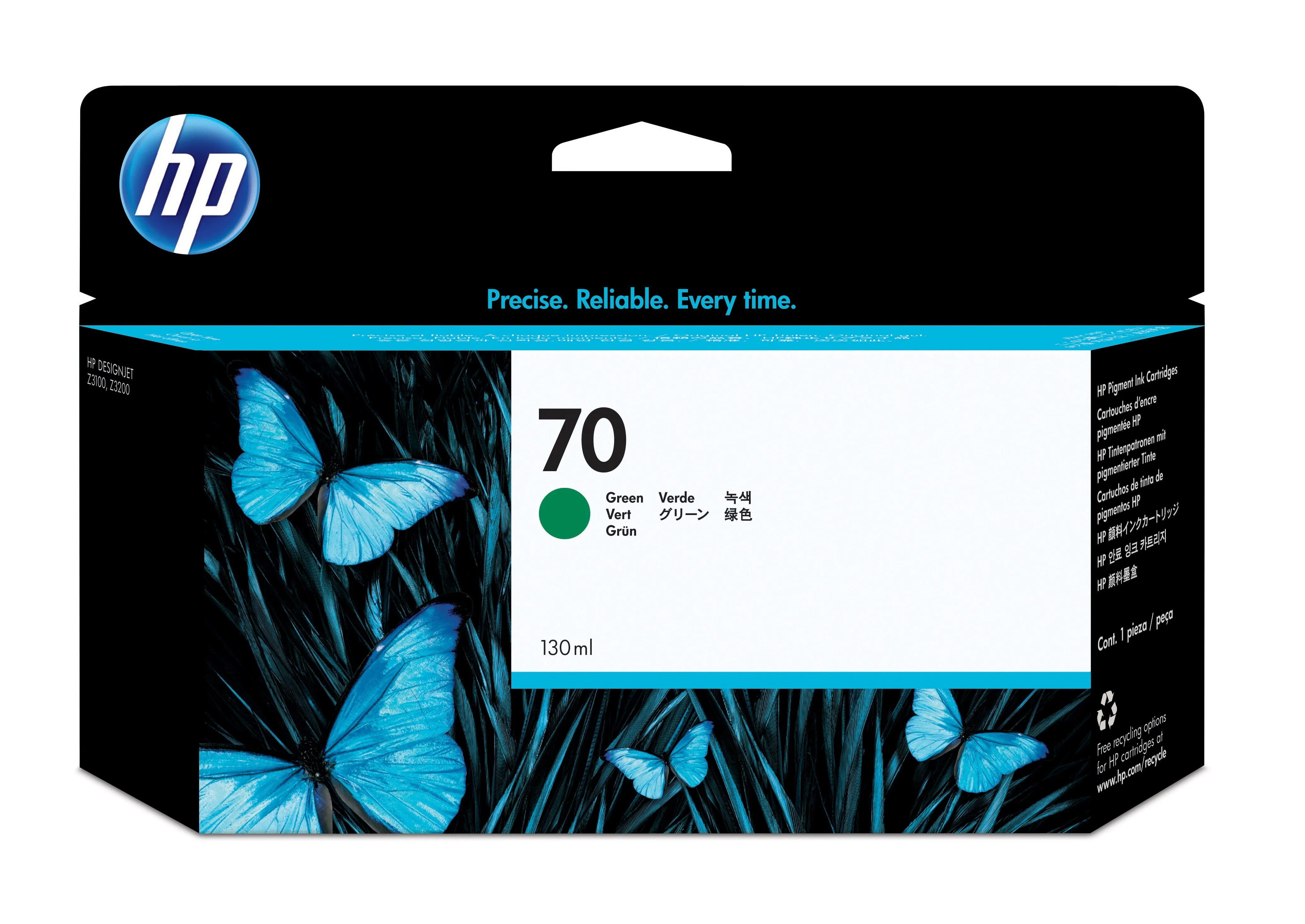 HP 70 130 ml Green Ink Cartridge with Vivera Ink