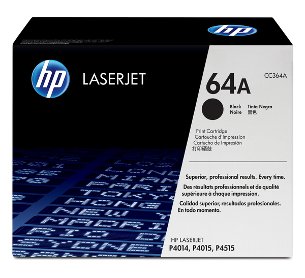 HP 64A - Musta - alkuper&auml;inen - LaserJet - v&auml;riainekasetti (CC364A) malleihin LaserJet P4014, P4015, P4515
