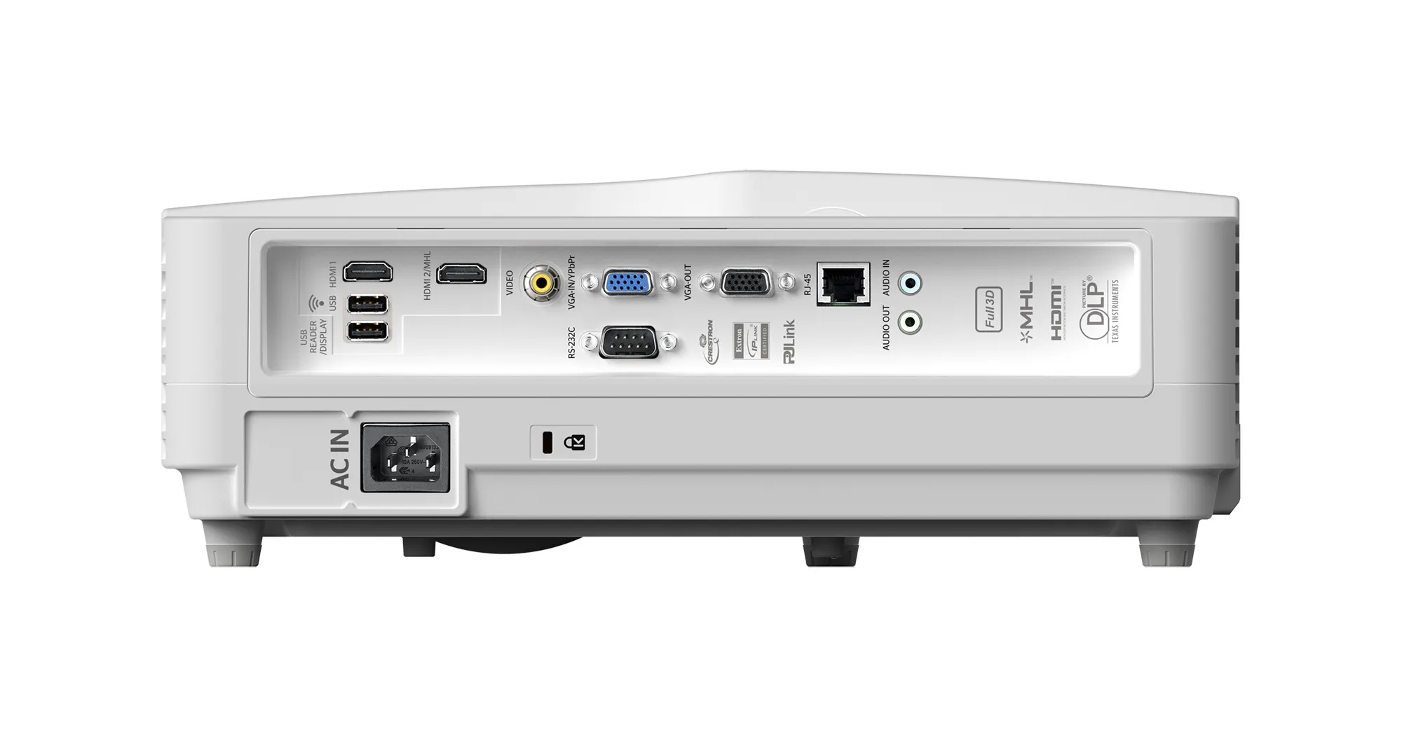 Optoma EH330UST - DLP-projektori - 3D - 3600 lumenia - Full HD (1920 x 1080) - 16:9 - 1080p - ultra short-throw -linssit - LAN