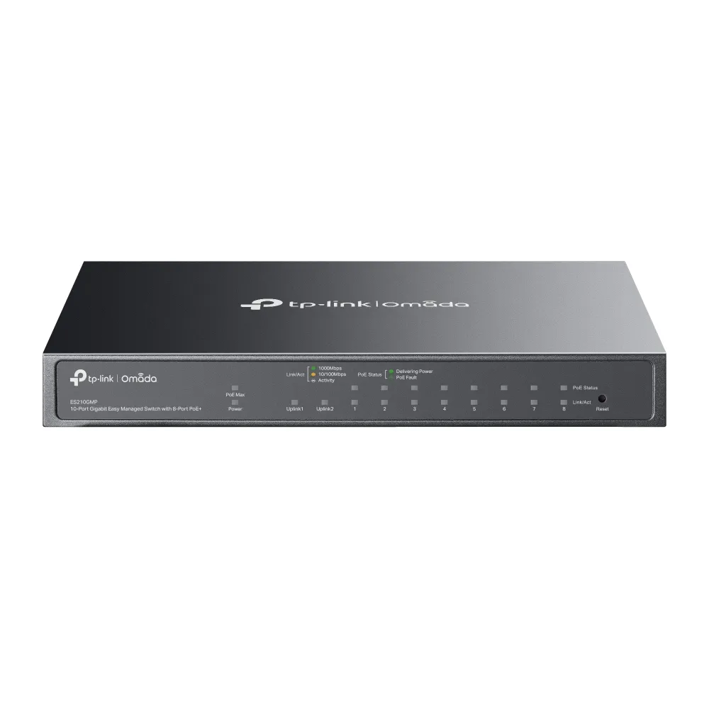 TP-Link Omada ES210GMP - Managed Layer 2 Gigabit Ethernet Switch, Black