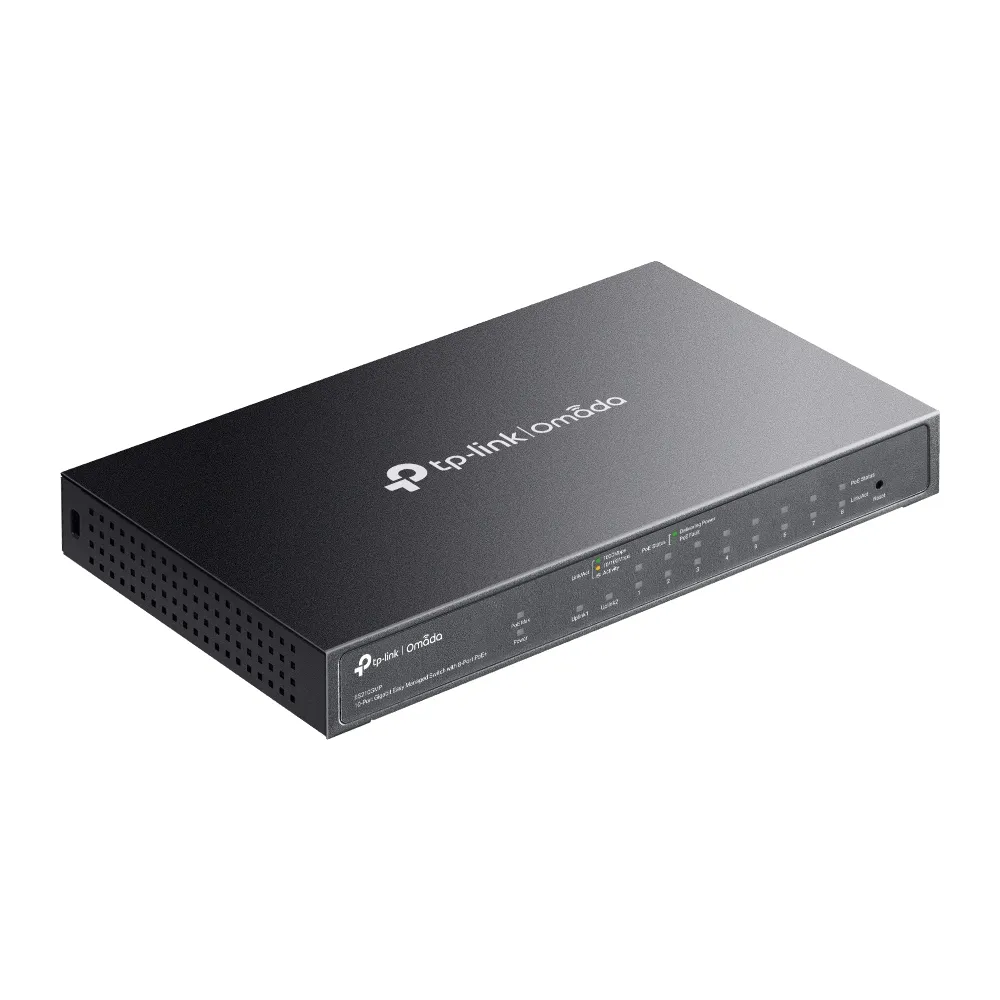 TP-Link Omada ES210GMP - Managed Layer 2 Gigabit Ethernet Switch, Black