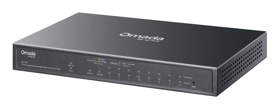 TP-LINK Omada ES210GP - Managed Switch, Black