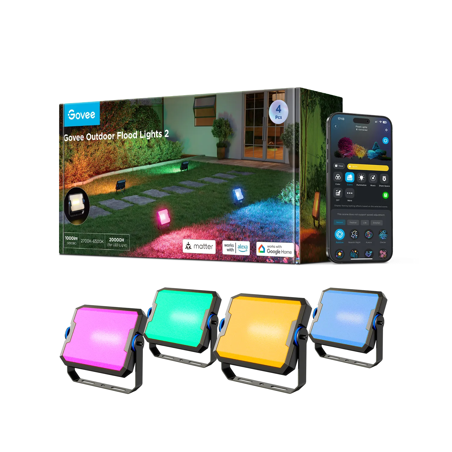 Govee Outdoor Flood Lights 2 - outdoor lamps 2 pcs