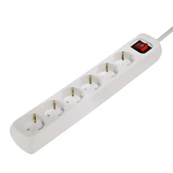 HAMA Power Strip 6-way with Switch, extension cord 3m, white