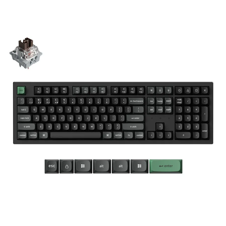 Keychron K10 Ultra 8K tr&aring;dl&ouml;st mekaniskt tangentbord, Keychron Apex Brown, svart/silver