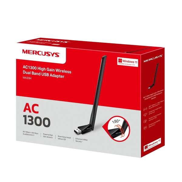 Mercusys MA30H AC1300 High Gain WiFi USB - adapter