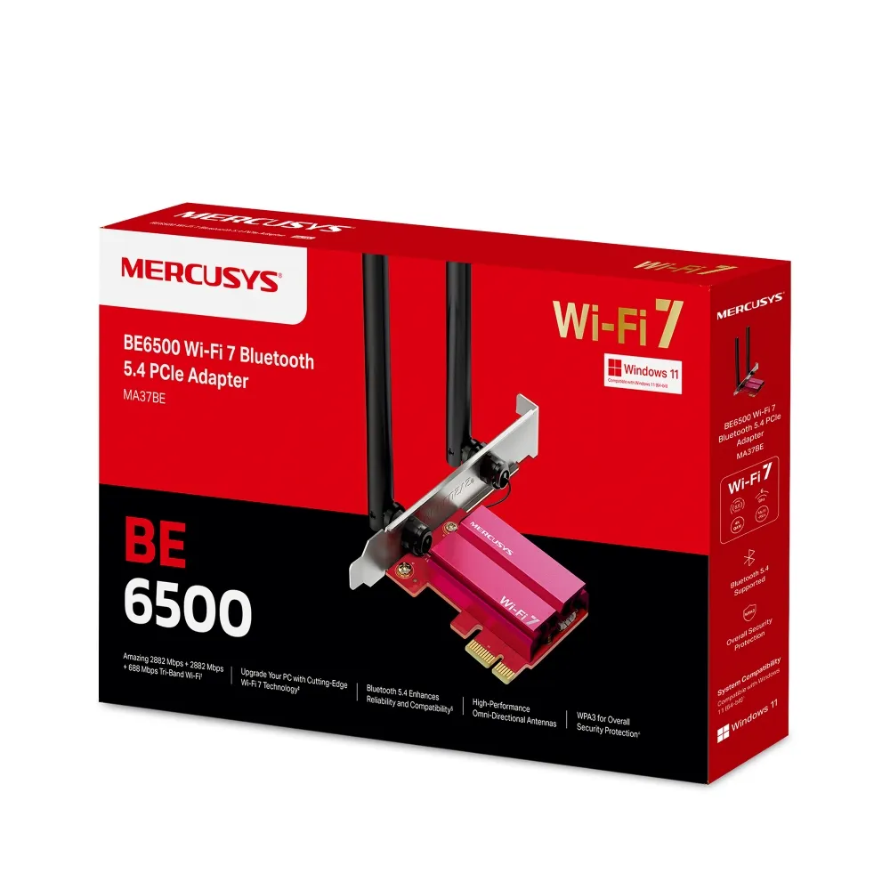 MERCUSYS MA37BE - PCI Express Wi-Fi 7 / Bluetooth adapter