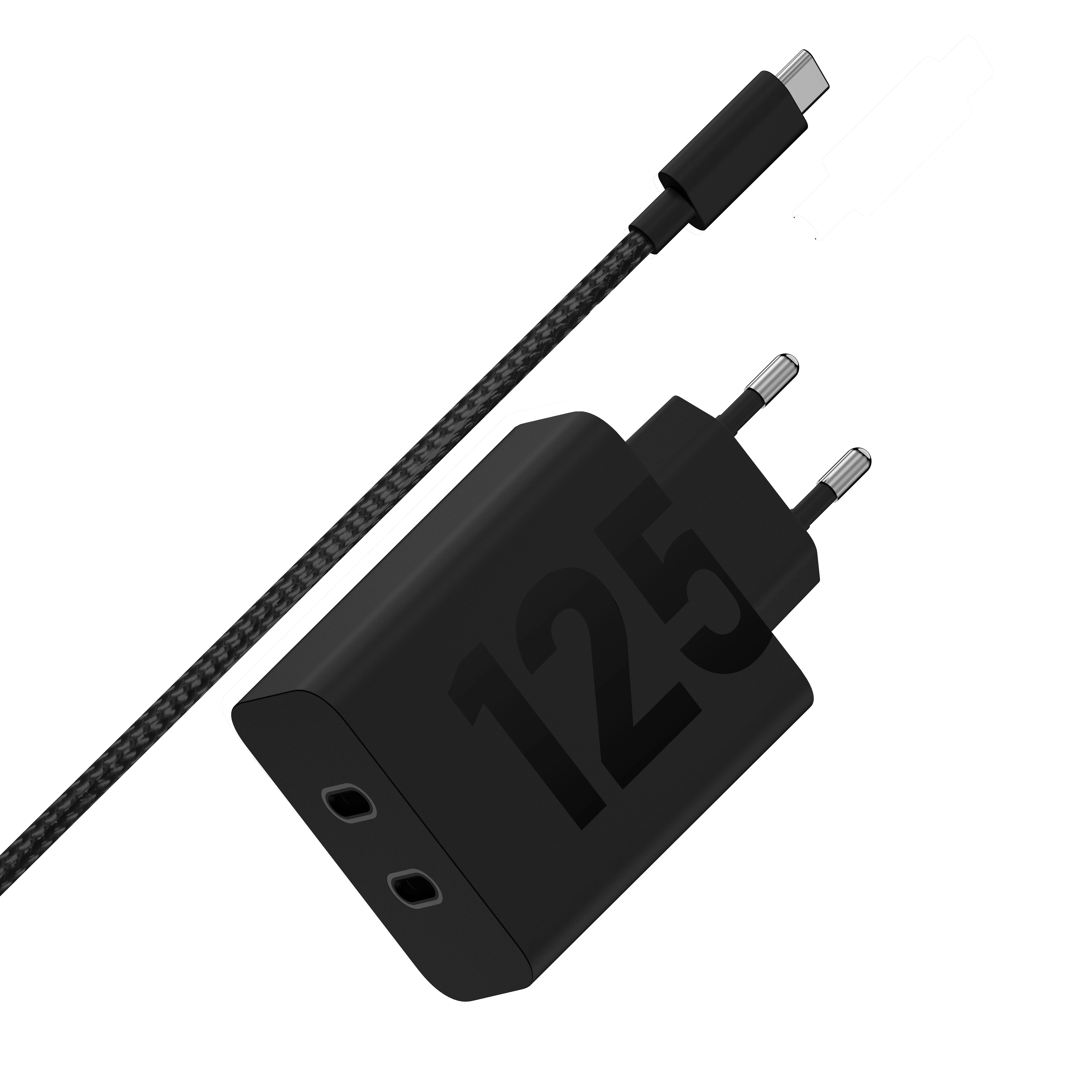 Motorola Dual 125W 2xUSB-C  - charger, 2m USB-C cable