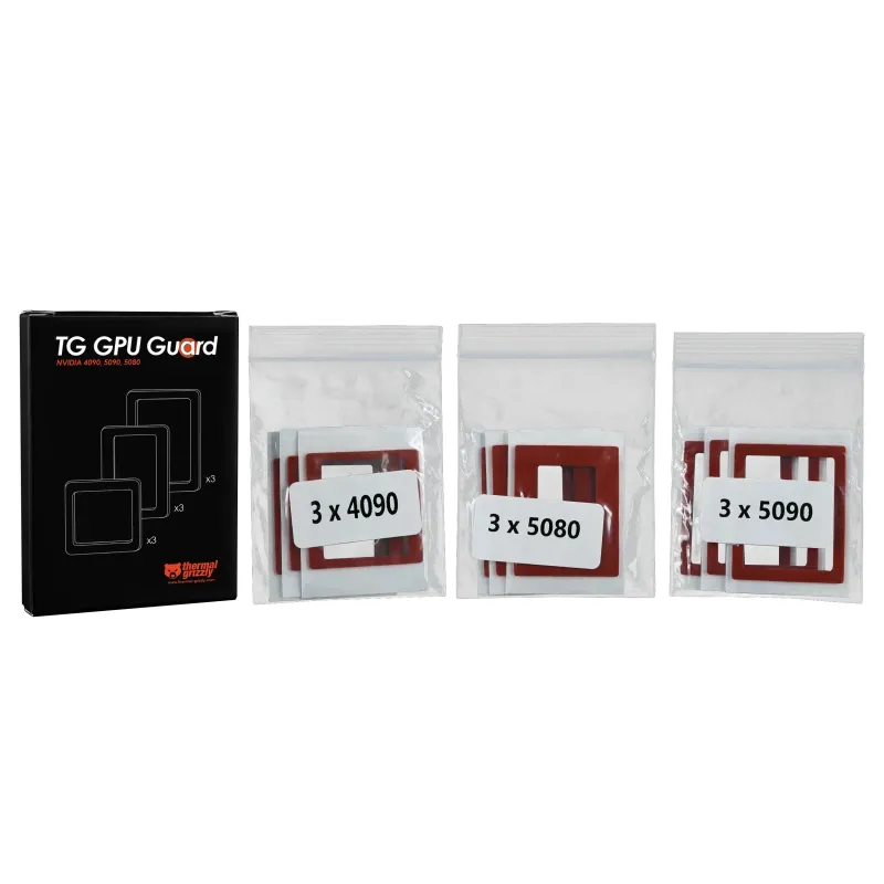 Thermal Grizzly TG-GG-01 RTX 4090/5080/5090 3 kpl -l&auml;mp&ouml;tahnan suojus, punainen