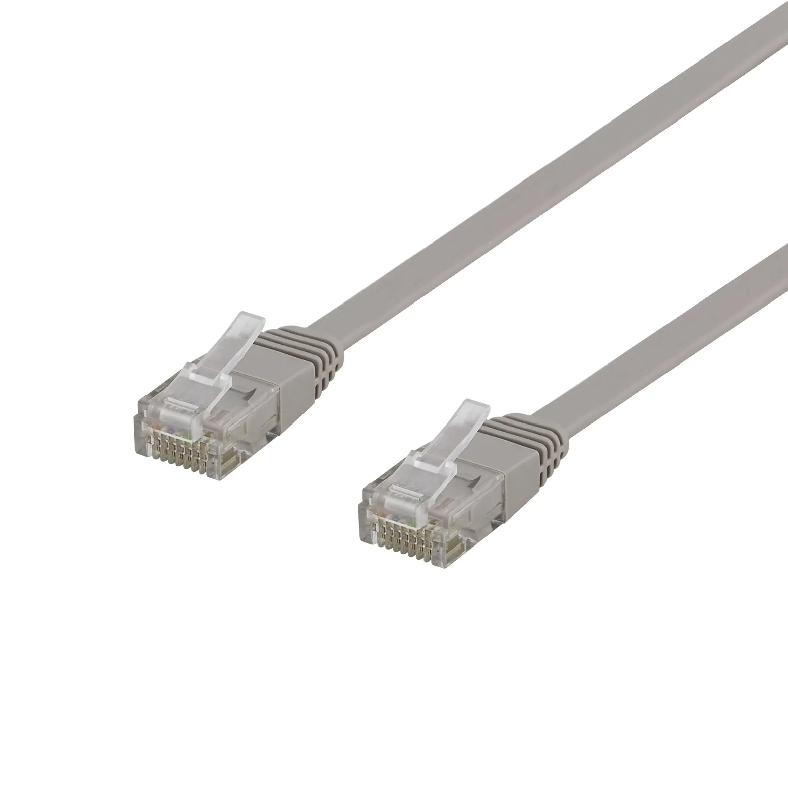 Deltaco Cat6 U/UTP - network cable, 2 m, Flat, Grey