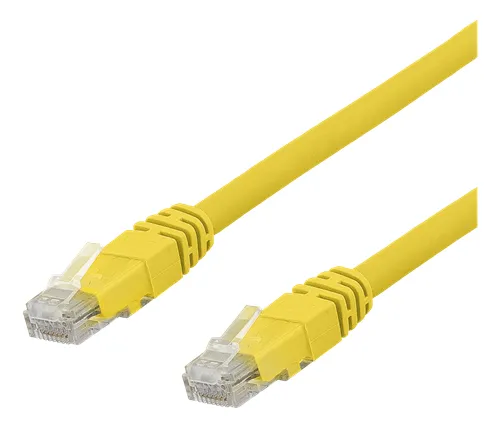 Deltaco Cat6a U/UTP -verkkokaapeli, 50 m, Keltainen