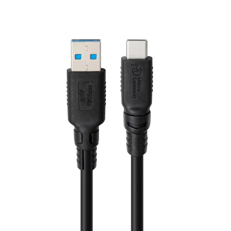 MicroConnect ColorFlex USB 3.2 Gen 2 USB-C &ndash; USB-A kabel, 3 m, svart