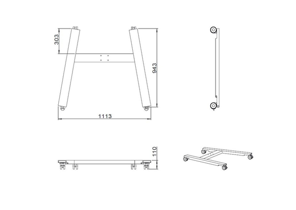 M Public Display Stand Wheelbase Silver