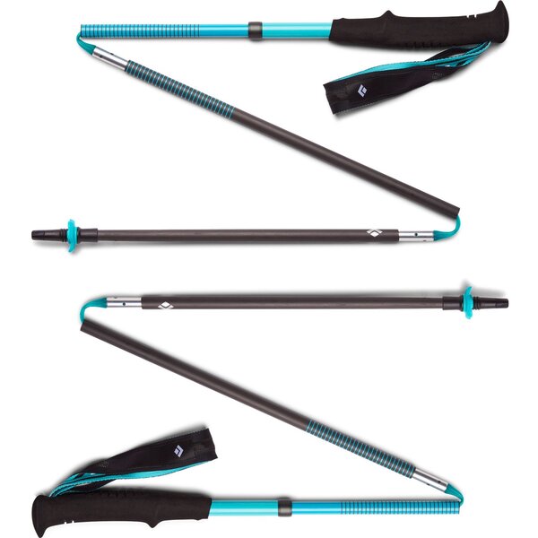 black Diamond Distance Carbon Z trekking poles, fitness equipment (turquoise, 1 pair, 115 cm)